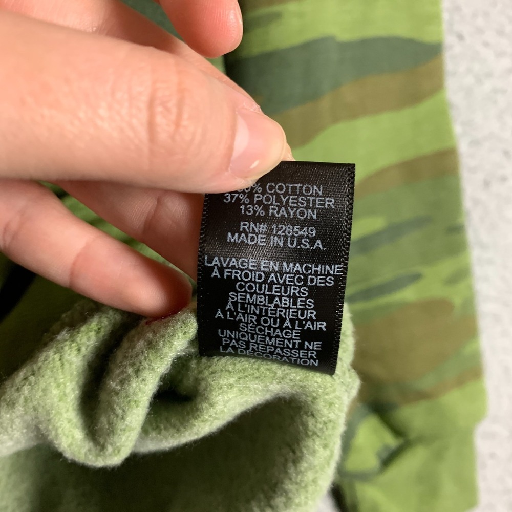 Aviator Nation Sweatshirt Adult XS Green Camo Crewneck Fleece‎ Pullover AV Logo - Picture 7 of 10